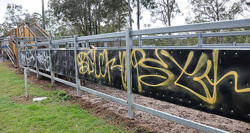 Graffiti on the Gympie Saleyards. Graffiti on the Gympie Saleyards.